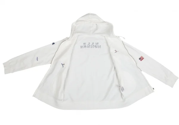 マドモアゼルノンノンMademoiselle NON NON コットンロゴワッペンジップアップパーカー 白38M K-104704_013
