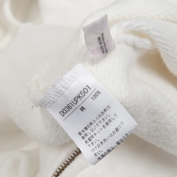 マドモアゼルノンノンMademoiselle NON NON コットンロゴワッペンジップアップパーカー 白38M K-104704_018