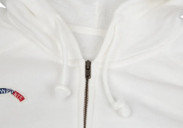 マドモアゼルノンノンMademoiselle NON NON コットンロゴワッペンジップアップパーカー 白38M K-104704_004