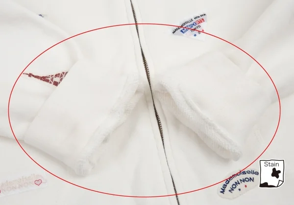 マドモアゼルノンノンMademoiselle NON NON コットンロゴワッペンジップアップパーカー 白38M K-104704_009