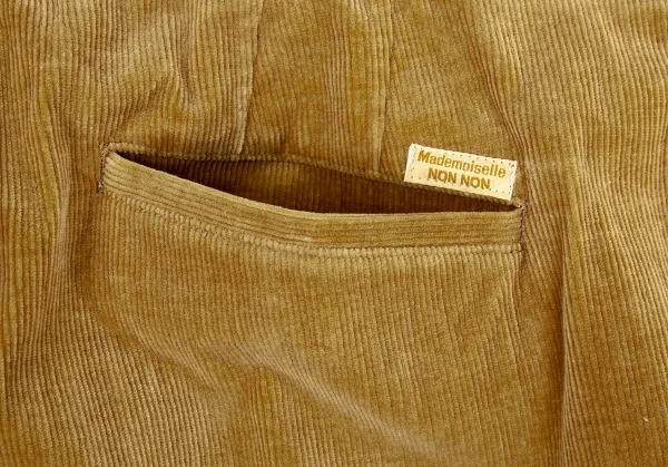 マドモアゼルノンノンMademoiselle NON NON コットンカシミヤストレッチテーパードコーデュロイパンツ ベージュ40L K-104706_010