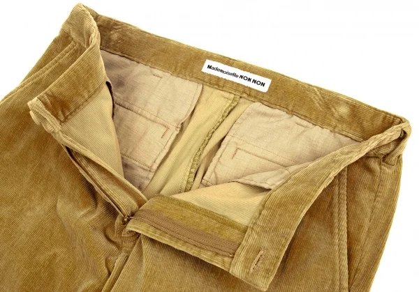 マドモアゼルノンノンMademoiselle NON NON コットンカシミヤストレッチテーパードコーデュロイパンツ ベージュ40L K-104706_004