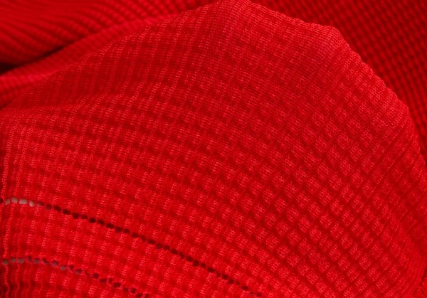 イッセイミヤケ ミーISSEY MIYAKE me ボックスプリーツハイネックカッティングシャツ 赤F K-104715_013