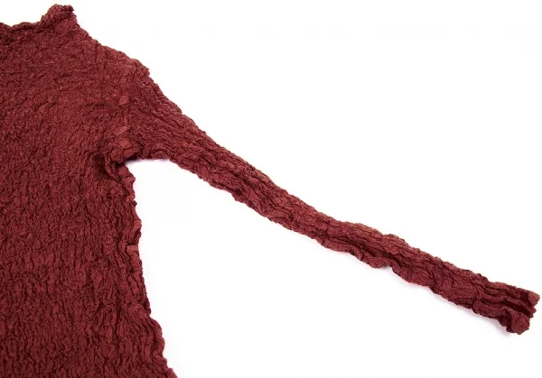 イッセイミヤケ ミーISSEY MIYAKE me カリフラワーハイネックカットソー 赤茶F K-104717_005