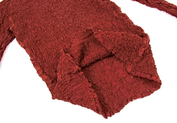 イッセイミヤケ ミーISSEY MIYAKE me カリフラワーハイネックカットソー 赤茶F K-104717_008