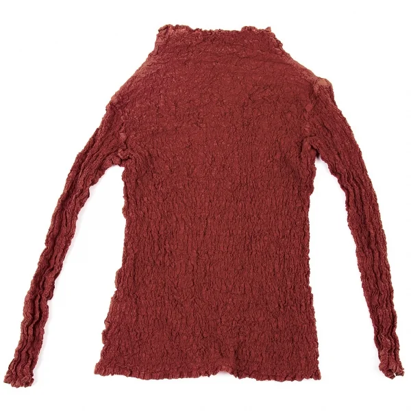 イッセイミヤケ ミーISSEY MIYAKE me カリフラワーハイネックカットソー 赤茶F K-104717_009