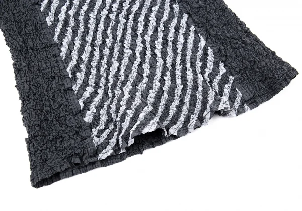 イッセイミヤケ ミーISSEY MIYAKE me 斜めストライプカリフラワータンクトップ グレーF K-104719_006
