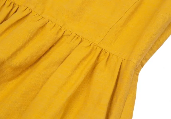 マックスマーラ ウィークエンドMAX MARA WEEKEND ウエストギャザー切替ノースリーブワンピース 黄M位 K-104741_010
