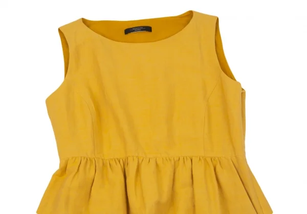 マックスマーラ ウィークエンドMAX MARA WEEKEND ウエストギャザー切替ノースリーブワンピース 黄M位 K-104741_003