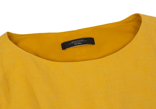 マックスマーラ ウィークエンドMAX MARA WEEKEND ウエストギャザー切替ノースリーブワンピース 黄M位 K-104741_004