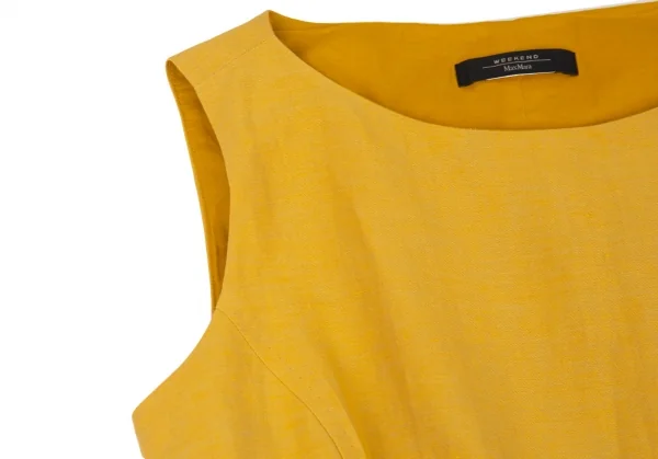 マックスマーラ ウィークエンドMAX MARA WEEKEND ウエストギャザー切替ノースリーブワンピース 黄M位 K-104741_007