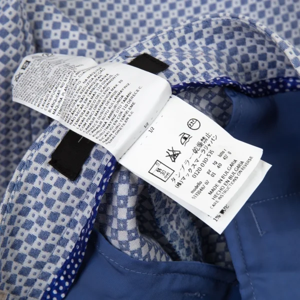 マックスマーラ ウィークエンドMAX MARA WEEKEND ダイヤチェックストレッチテーパードパンツ 白青40 K-104742_015