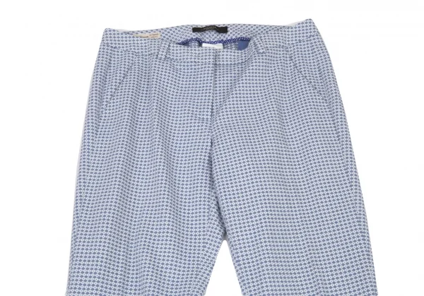 マックスマーラ ウィークエンドMAX MARA WEEKEND ダイヤチェックストレッチテーパードパンツ 白青40 K-104742_002