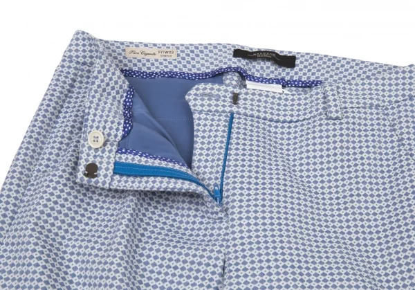 マックスマーラ ウィークエンドMAX MARA WEEKEND ダイヤチェックストレッチテーパードパンツ 白青40 K-104742_003