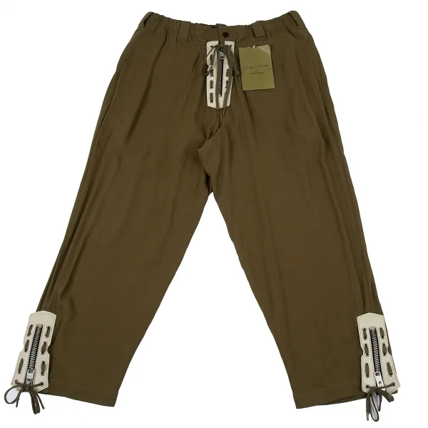 新品!ヨウジヤマモト プールオムYohji Yamamoto POUR HOMME ブーツジッパーデザインパンツ カーキ3 K-104752_001