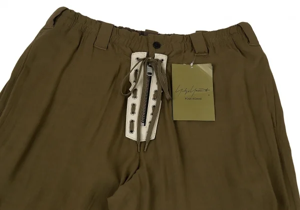 新品!ヨウジヤマモト プールオムYohji Yamamoto POUR HOMME ブーツジッパーデザインパンツ カーキ3 K-104752_002