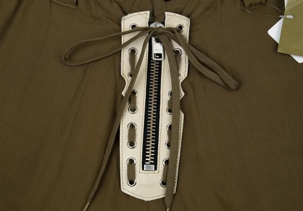 新品!ヨウジヤマモト プールオムYohji Yamamoto POUR HOMME ブーツジッパーデザインパンツ カーキ3 K-104752_005