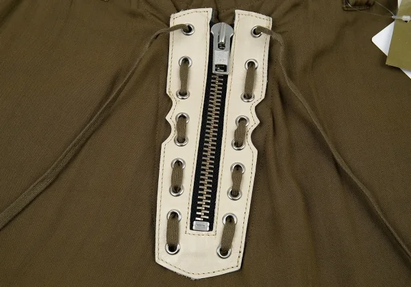 新品!ヨウジヤマモト プールオムYohji Yamamoto POUR HOMME ブーツジッパーデザインパンツ カーキ3 K-104752_006