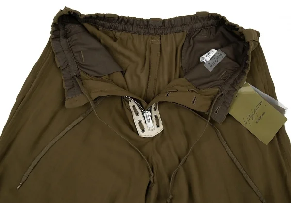 新品!ヨウジヤマモト プールオムYohji Yamamoto POUR HOMME ブーツジッパーデザインパンツ カーキ3 K-104752_008