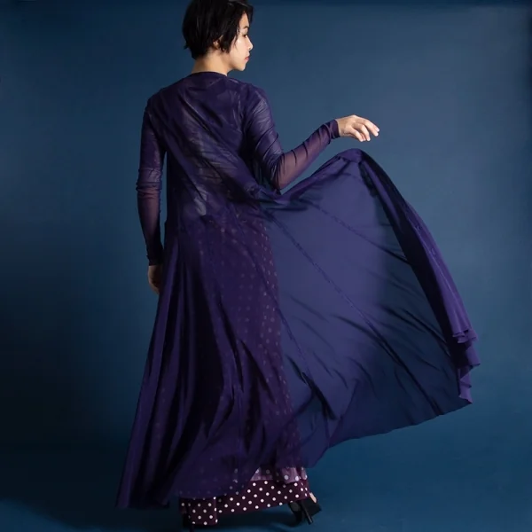 ジャンポールゴルチエ ファムJean Paul GAULTIER FEMME パワーネットロングカーディガン 紫40 K-104754_017