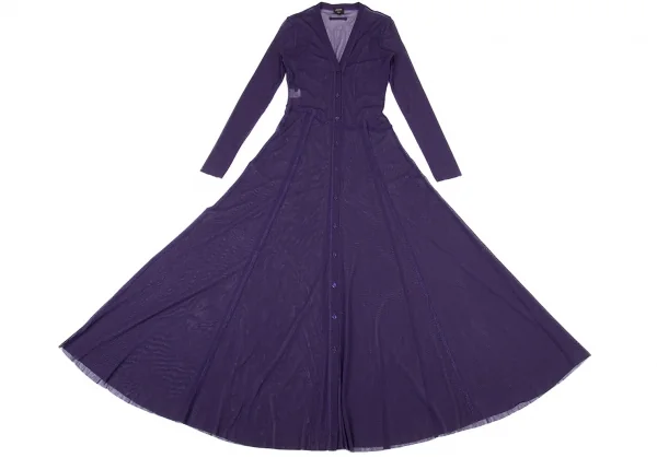 ジャンポールゴルチエ ファムJean Paul GAULTIER FEMME パワーネットロングカーディガン 紫40 K-104754_002