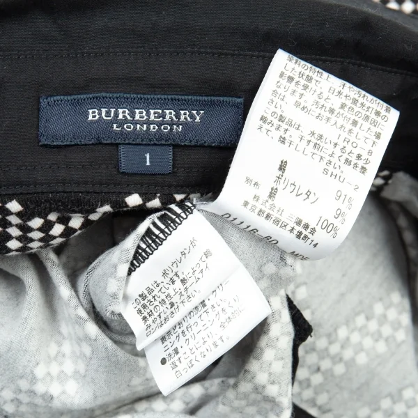 バーバリーロンドンBURBERRY LONDON プリントストレッチ半袖ポロシャツ 黒1 K-104756_014