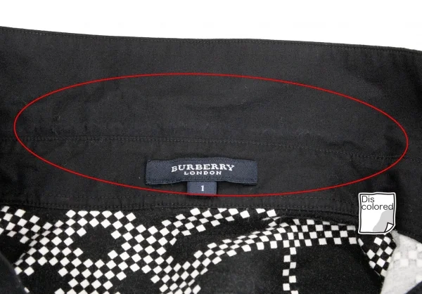 バーバリーロンドンBURBERRY LONDON プリントストレッチ半袖ポロシャツ 黒1 K-104756_004
