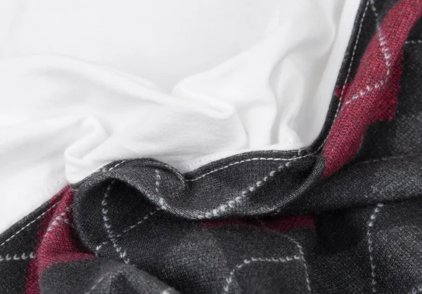 ジュンヤワタナベピンク コムデギャルソンJUNYA WATANABE PINK COMME des GARCONSコットンフロントアーガイルプリントTシャツ 白黒M K-104766_010