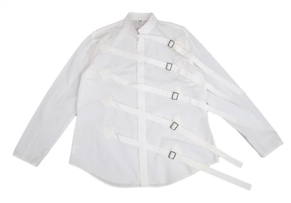 ジャンポールゴルチエ オムJean Paul GAULTIER HOMME コットンベルテッドマオカラーシャツ 白50 K-104787_002
