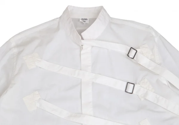 ジャンポールゴルチエ オムJean Paul GAULTIER HOMME コットンベルテッドマオカラーシャツ 白50 K-104787_003