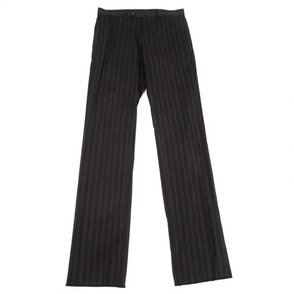 ジャンポールゴルチエ オムJean Paul GAULTIER HOMME コットンナイロンストレッチストライプテーパードパンツ グレー黒48 K-104791_001