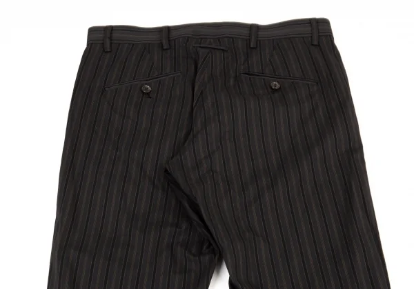 ジャンポールゴルチエ オムJean Paul GAULTIER HOMME コットンナイロンストレッチストライプテーパードパンツ グレー黒48 K-104791_010