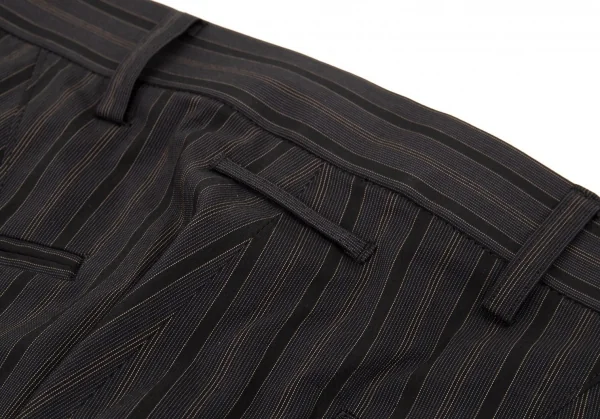 ジャンポールゴルチエ オムJean Paul GAULTIER HOMME コットンナイロンストレッチストライプテーパードパンツ グレー黒48 K-104791_011
