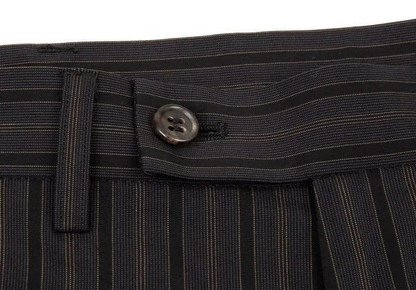 ジャンポールゴルチエ オムJean Paul GAULTIER HOMME コットンナイロンストレッチストライプテーパードパンツ グレー黒48 K-104791_003