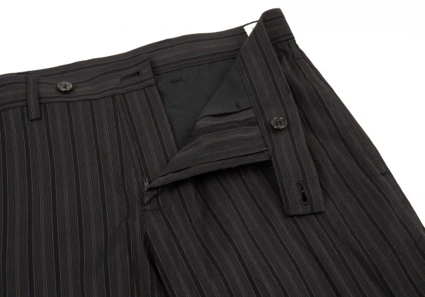 ジャンポールゴルチエ オムJean Paul GAULTIER HOMME コットンナイロンストレッチストライプテーパードパンツ グレー黒48 K-104791_004
