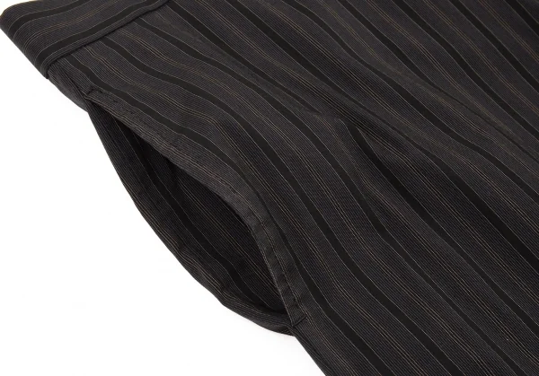 ジャンポールゴルチエ オムJean Paul GAULTIER HOMME コットンナイロンストレッチストライプテーパードパンツ グレー黒48 K-104791_005