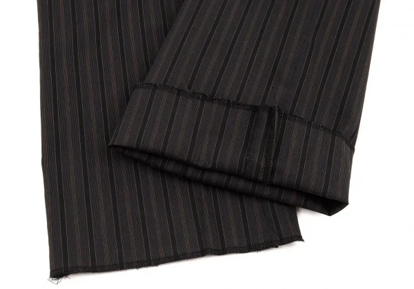 ジャンポールゴルチエ オムJean Paul GAULTIER HOMME コットンナイロンストレッチストライプテーパードパンツ グレー黒48 K-104791_008
