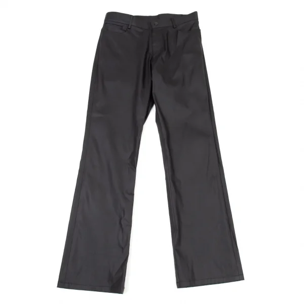 ジャンポールゴルチエ オムJean Paul GAULTIER HOMME アクリルナイロン光沢ストレッチストレートパンツ 黒48 K-104792_001