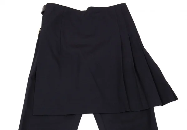 コムデギャルソンCOMME des GARCONSラッププリーツスカートドッキングウールギャバパンツ 紺M K-104816_002