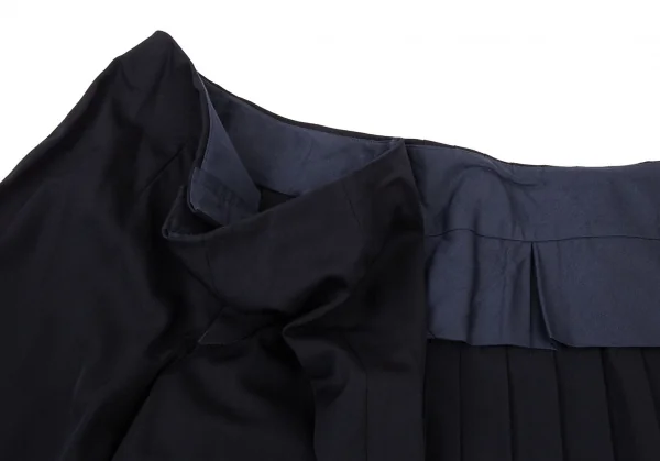 コムデギャルソンCOMME des GARCONSラッププリーツスカートドッキングウールギャバパンツ 紺M K-104816_005
