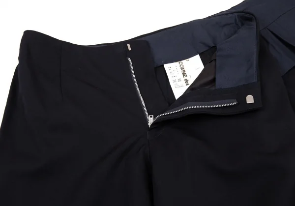 コムデギャルソンCOMME des GARCONSラッププリーツスカートドッキングウールギャバパンツ 紺M K-104816_006