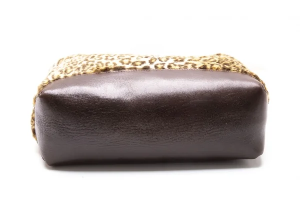 新品!ジュンヤワタナベ コムデギャルソンJUNYA WATANABE COMME des GARCONS レオパードフェイクファーレザートートバッグ 茶 K-104836_007