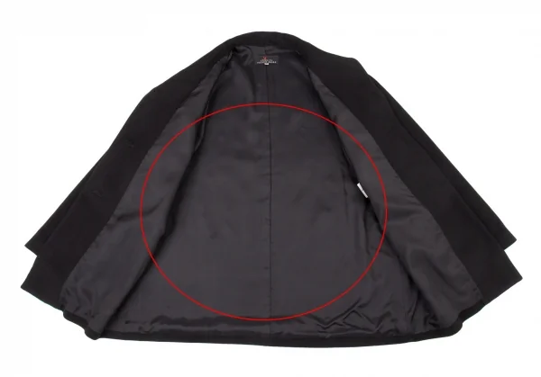 レキップヨシエイナバL'EQUIPE YOSHIE INABA ウールカシミヤショールカラーフライフロントジャケット 黒9 K-104839_013