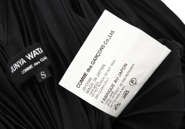 ジュンヤワタナベ コムデギャルソンJUNYA WATANABE COMME des GARCONS ウールねじれデザインVネックノースリーブワンピース 黒S K-104850_011