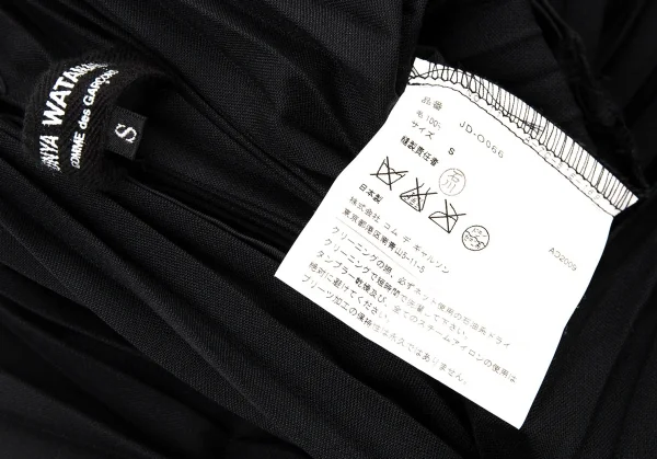 ジュンヤワタナベ コムデギャルソンJUNYA WATANABE COMME des GARCONS ウールねじれデザインVネックノースリーブワンピース 黒S K-104850_012