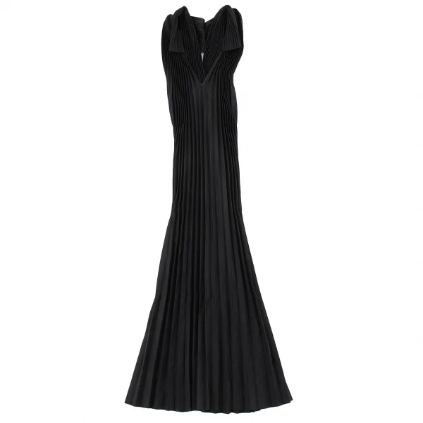 ジュンヤワタナベ コムデギャルソンJUNYA WATANABE COMME des GARCONS ウールねじれデザインVネックノースリーブワンピース 黒S K-104850_002