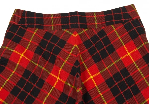 ジュンヤワタナベ コムデギャルソンJUNYA WATANABE COMME des GARCONS ウールチェックタックワイドハーフパンツ 赤黒黄S K-104864_010