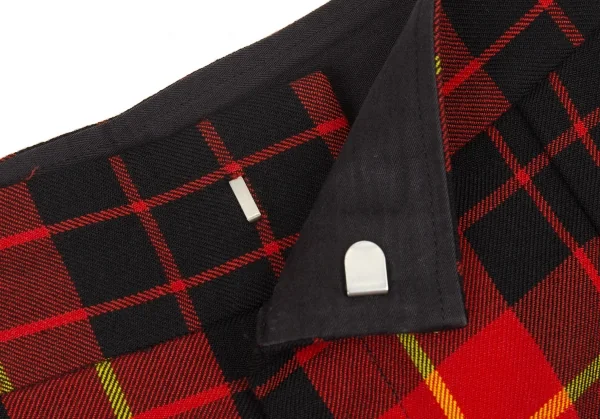 ジュンヤワタナベ コムデギャルソンJUNYA WATANABE COMME des GARCONS ウールチェックタックワイドハーフパンツ 赤黒黄S K-104864_004