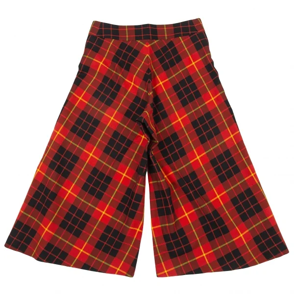 ジュンヤワタナベ コムデギャルソンJUNYA WATANABE COMME des GARCONS ウールチェックタックワイドハーフパンツ 赤黒黄S K-104864_009
