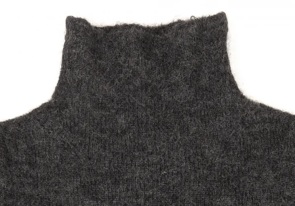ジジリGIGLI モヘアハイネックフレアニットセーター チャコール38 K-104878_004